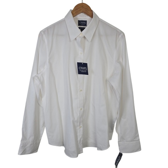 Chaps Other - Chaps Classics Mens No Iron Shirt White Long Sleeve Button Up Classic Fit XL